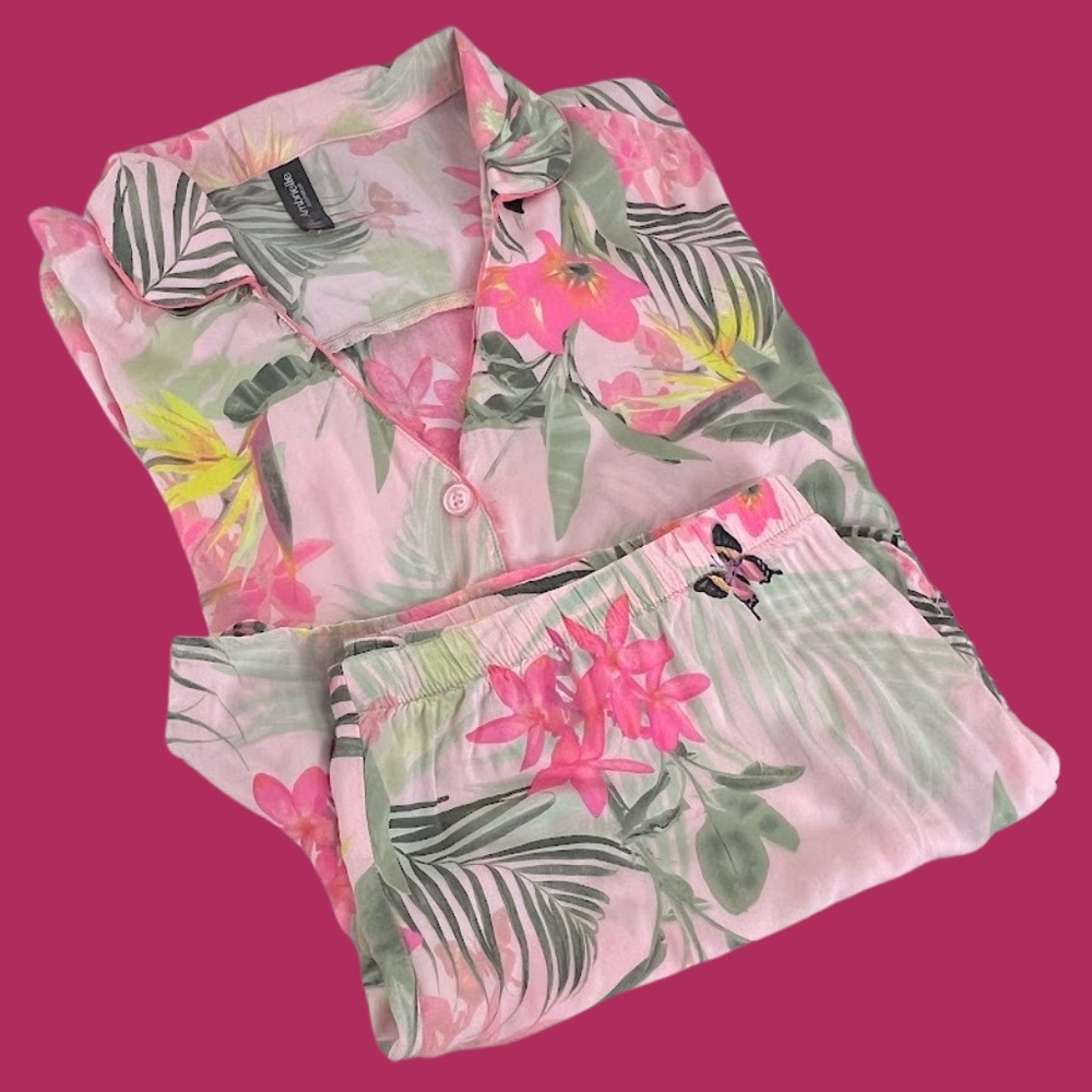 Ambrielle 100% Rayon Floral Sleepwear/Lounge Set - Picture 2 of 12